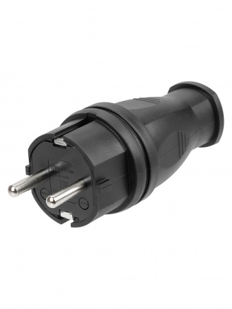 Вилка прямая каучук 2Р+РЕ 16А 250В IP44 TDM