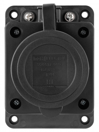 Розетка настенная с заглушкой каучук 2Р+РЕ 16А 250В IP44 TDM