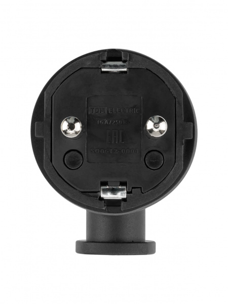 Вилка угловая с ушком каучук 2Р+РЕ 16А 250В IP44 TDM