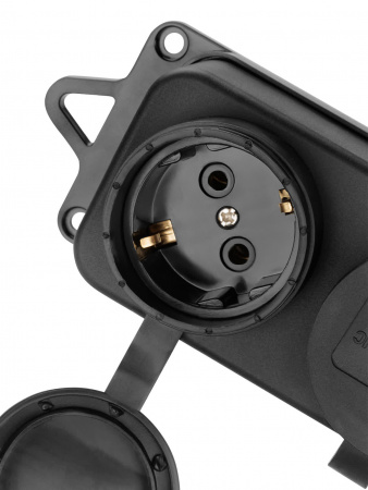 Розетка двухместная с заглушками каучук 2Р+РЕ 16А 250В IP44 TDM