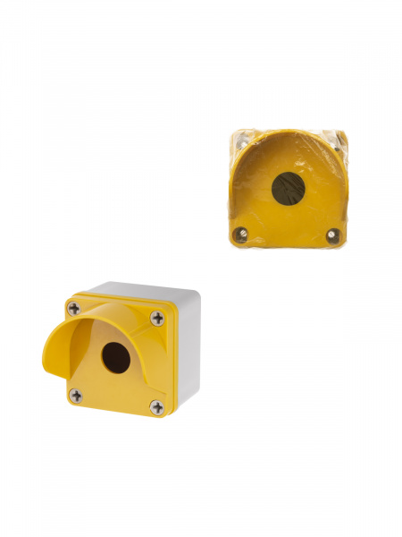 Корпус КП101 c козырьком для кнопок, 1 место, ABS желтый, IP66 TDM
