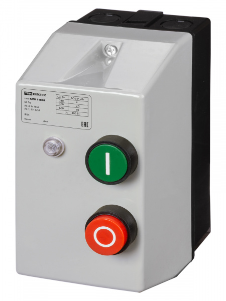 Контактор КМН11860 18А в оболочке с индикатором Ue=380В/АС3 IP54 TDM