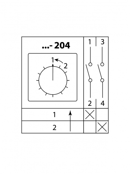 Кулачковый переключатель КПУ11-25/204 (1-2 1р (возврат)) TDM