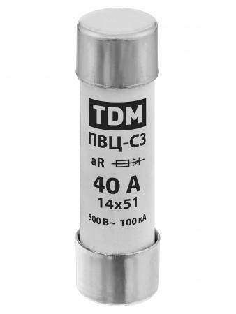 Плавкая вставка ПВЦ-С3 14х51 aR (быстродействующая) 40А TDM