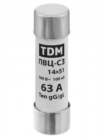 Плавкая вставка ПВЦ-С3 14х51 aR (быстродействующая) 63А TDM