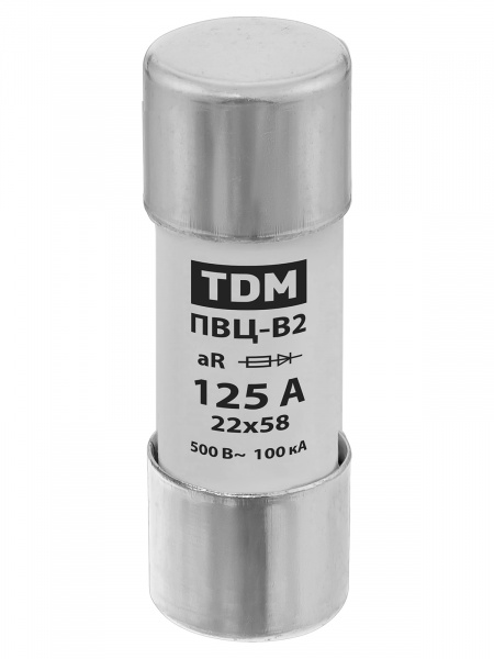 Плавкая вставка ПВЦ-B2 22х58 aR (быстродействующая) 125А TDM