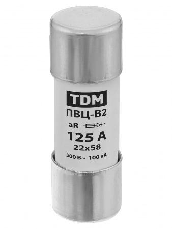 Плавкая вставка ПВЦ-B2 22х58 aR (быстродействующая) 125А TDM
