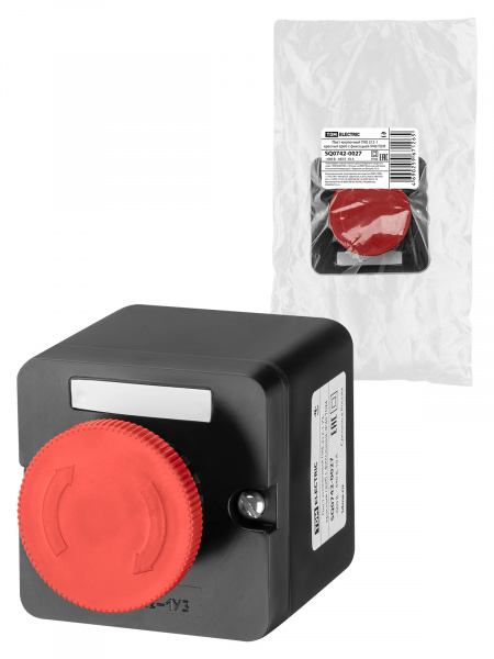 Пост кнопочный ПКЕ 212-1 У3, красный гриб с фиксацией, IP40 TDM