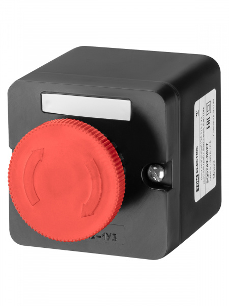 Пост кнопочный ПКЕ 212-1 У3, красный гриб с фиксацией, IP40 TDM