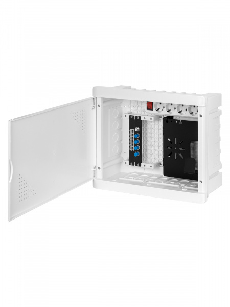 Бокс мультимедийный БМ-ВП-01, 420х320х150, ТВх4, ТФх5, 2 сетевых мод., колодка питания TDM