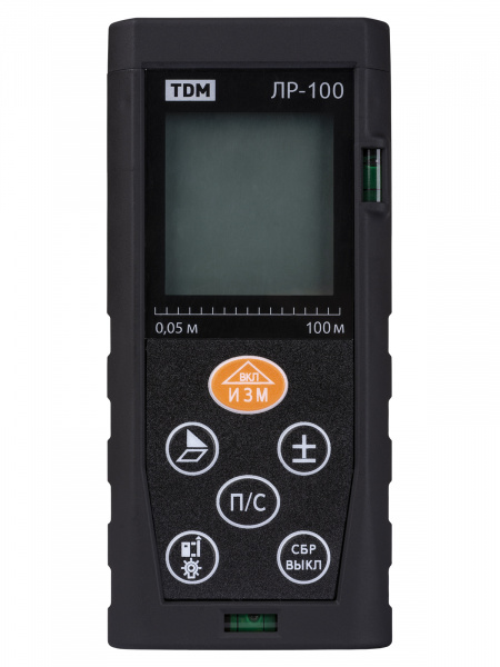 Лазерная рулетка ЛР-100, дальность 100 м, точность 2 мм, подсветка, IP54, 2хAAA, “Алмаз” TDM