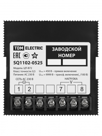 Цифровой вольтметр ЦП-В72 0-9999В-0,5-Р TDM