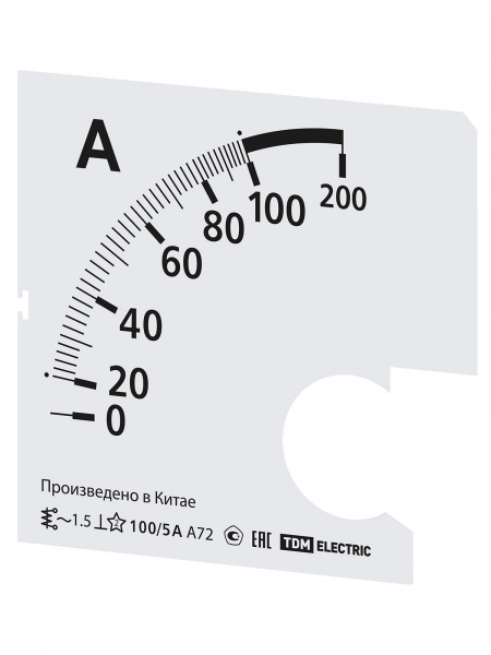 Шкала Ш72  100/5А-1,5 (для А72 Х/5А) TDM