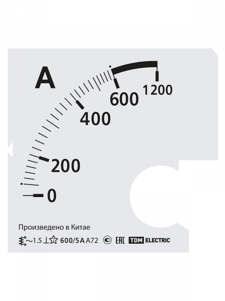 Шкала Ш72  600/5А-1,5 (для А72 Х/5А) TDM