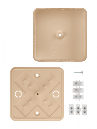 Коробка распаячная КР 50х50х20 ОП сосна, с клем. колодкой, IP40, инд. штрихкод TDM