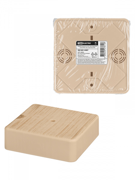Коробка распаячная КР 100х100х29 ОП сосна IP40, инд. штрихкод TDM