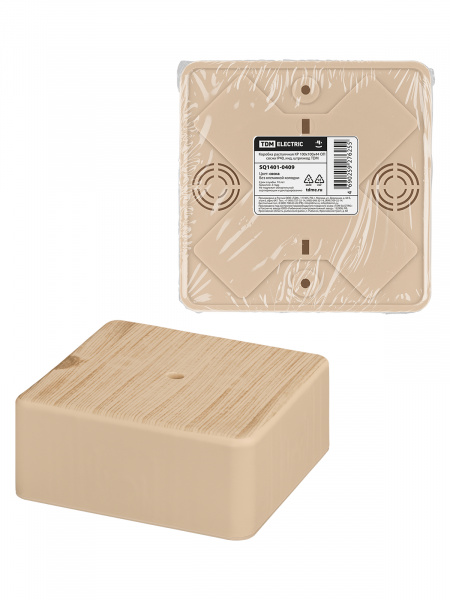 Коробка распаячная КР 100х100х44 ОП сосна IP40, инд. штрихкод TDM