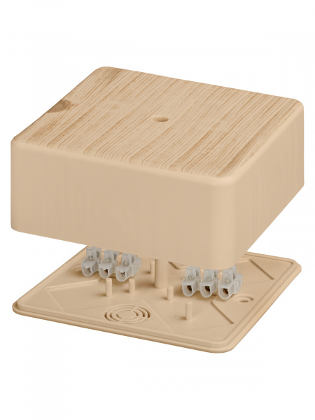 Коробка распаячная КР 100х100х44 ОП сосна, с клем. колодкой, IP40, инд. штрихкод TDM
