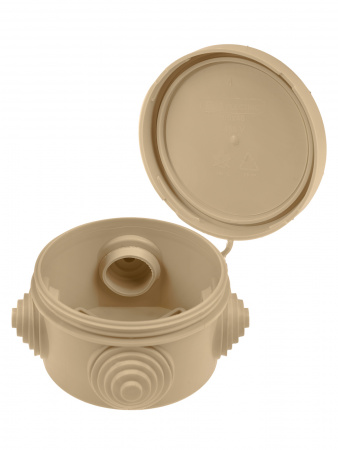 Распаячная коробка ОП D65х40мм, крышка, "ЭКО" (сосна), IP54, 4вх. инд. штрихкод TDM