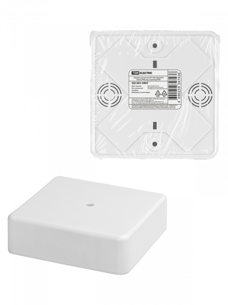 Коробка распаячная КР 100х100х29 ОП белая, IP40, инд. штрихкод TDM