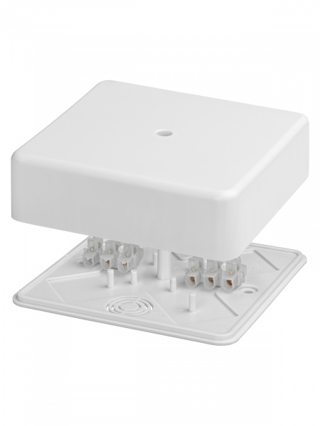 Коробка распаячная КР 100х100х29 ОП белая, IP40, с клем. колодкой, инд. штрихкод TDM