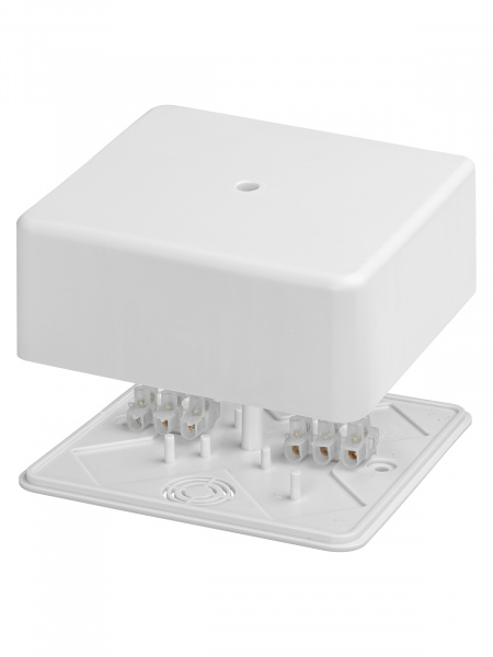 Коробка распаячная КР 100х100х44 ОП белая, IP40, с клем. колодкой, инд. штрихкод TDM