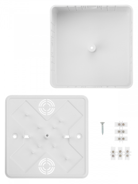 Коробка распаячная КР 100х100х44 ОП белая, IP40, с клем. колодкой, инд. штрихкод TDM