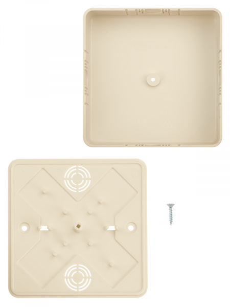 Коробка распаячная КР 100х100х29 ОП, сл. кость, IP40, инд. штрихкод TDM