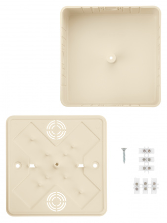 Коробка распаячная КР 100х100х44 ОП, сл. кость, IP40, инд. штрихкод TDM