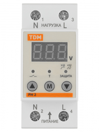 Реле напряжения 1ф РН 2 63А-220В (LED-дисплей) TDM