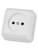 Розетка 2П открытой установки IP20 10А, белая "Ладога" TDM