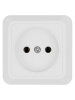 Розетка 2П открытой установки IP20 10А, белая "Ладога" TDM
