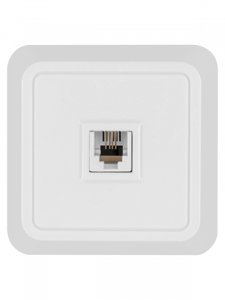 Розетка TФ (RJ-11) открытой установки IP20, белая "Ладога" TDM