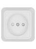 Розетка 2П открытой установки с з/ш IP20 10А, белая "Ладога" TDM