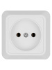 Розетка 2П открытой установки IP20 10А 250В (керамика) белая "Ладога" TDM