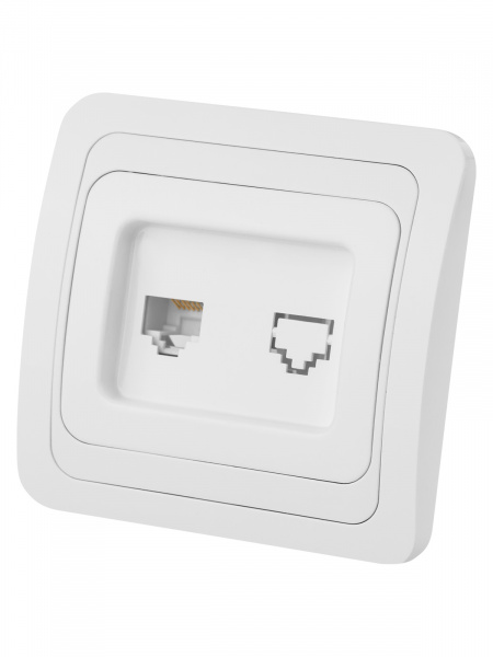 Розетка компьютерная RJ-45 белая "Валдай" TDM