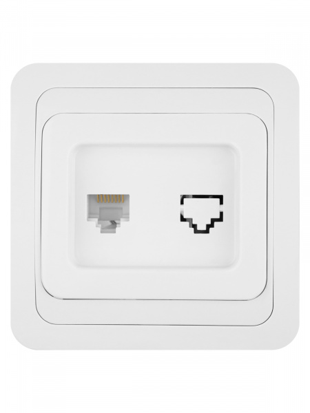 Розетка компьютерная RJ-45 белая "Валдай" TDM