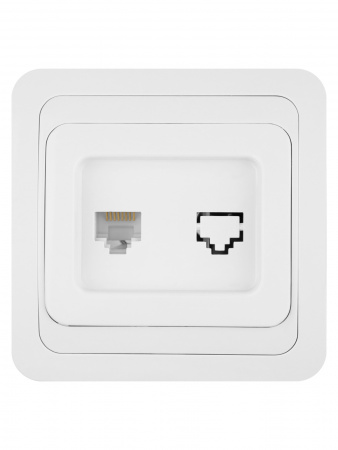 Розетка компьютерная RJ-45 белая "Валдай" TDM