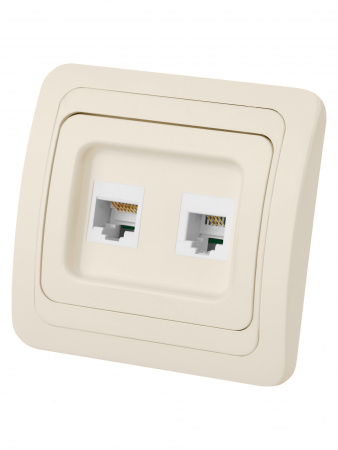 Розетка компьютерная RJ-45 + TФ (RJ-11) сл. кость "Валдай" TDM