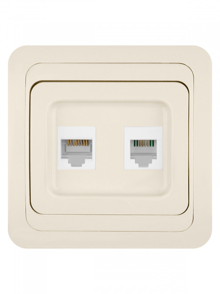 Розетка компьютерная RJ-45 + TФ (RJ-11) сл. кость "Валдай" TDM