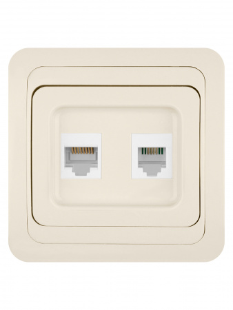 Розетка компьютерная RJ-45 + TФ (RJ-11) сл. кость "Валдай" TDM