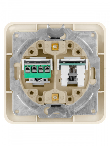 Розетка компьютерная RJ-45 + TФ (RJ-11) сл. кость "Валдай" TDM