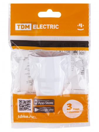 Кабельная розетка рифленая 2П+З 16А 250B белая TDM