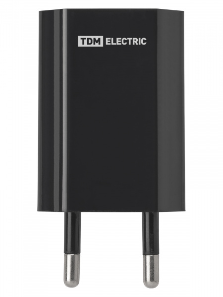 Сетевое зарядное устройство, СЗУ 2, 1 А, 1 USB, черный, TDM