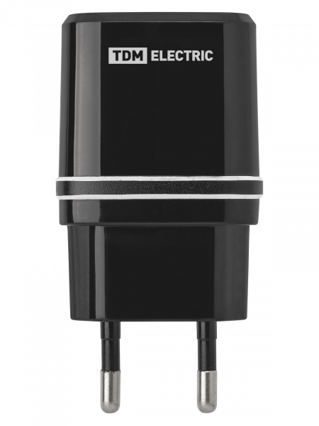 Сетевое зарядное устройство, СЗУ 3, 2,1 А, 1 USB, черный, TDM
