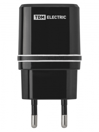 Сетевое зарядное устройство, СЗУ 3, 2,1 А, 1 USB, черный, TDM