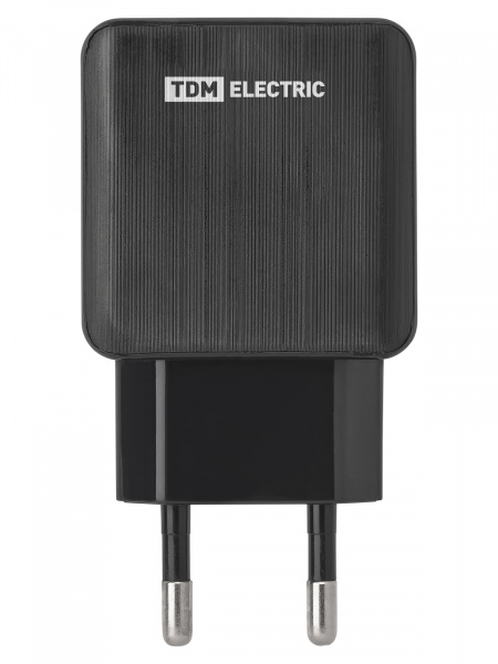 Сетевое зарядное устройство, СЗУ 4, 2,1 А, 2 USB, черный, TDM