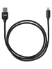 Дата-кабель, ДК 9, USB - Lightning, 1 м, тканевая оплетка, черный, TDM
