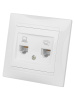 Розетка телефонная RJ11 + компьютерная RJ45 белая "Лама" TDM