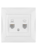 Розетка телефонная RJ11 + компьютерная RJ45 белая "Лама" TDM